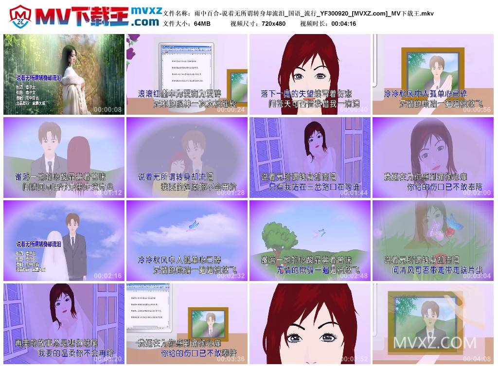 雨中百合-说着无所谓转身却流泪_国语_流行_YF300920